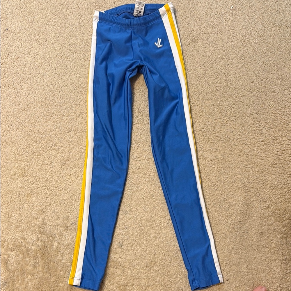 Kids Blue and Yellow JL racing Leggings